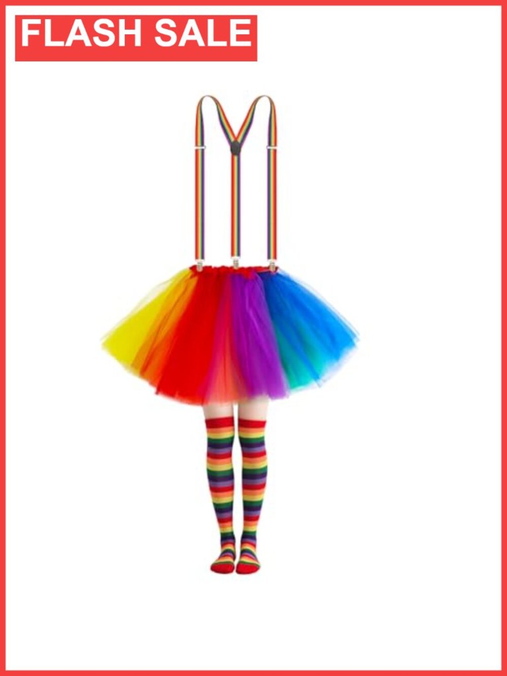 3Pc Women's Tutu Costume Set Polyester Tulle Skirt Suspender Top Tights Cosplay